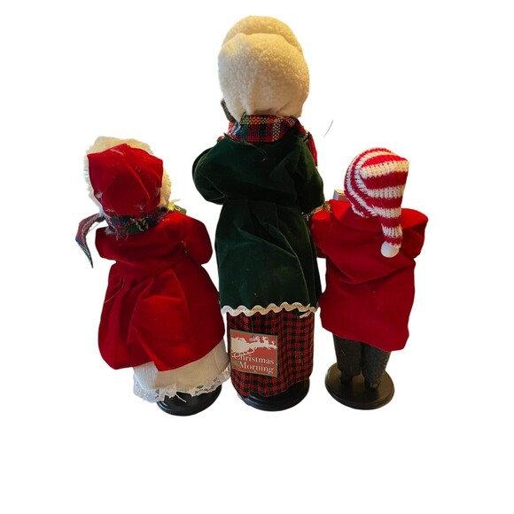 Christmas Carolers Figurines Lot Of 3 Woman, Boy And Girl Open Mouth 9-11” - Picture 4 of 6